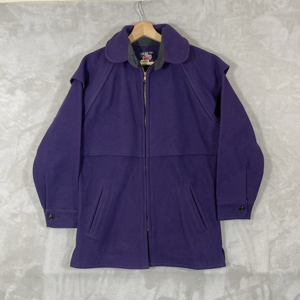 Johnson Woolen Mills Women's Small Jac-Shirt Wool Jacket Purple Full Zip USA